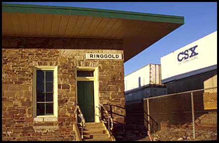 Ringgold depot and CSX train