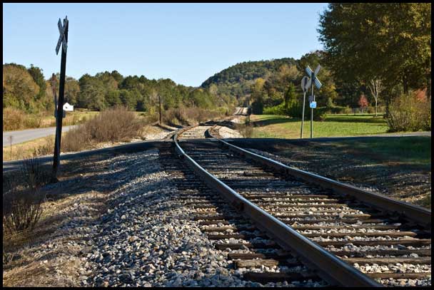 Scene along the route of the Cherokee Railroad