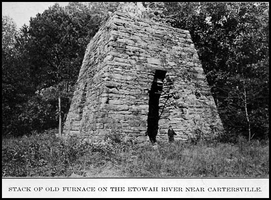 Old iron furnace on Etowah River near Cartersville