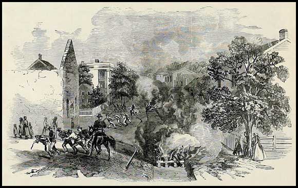 Federal forces destroying the Macon & Western Railroad at Jonesboro