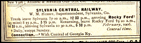 Sylvania Central listing in 1906 Official Guide