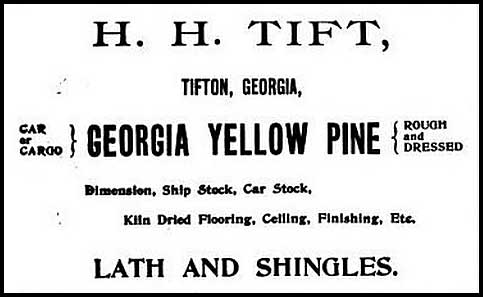 H. H. Tift lumber advertisement
